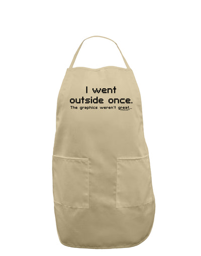 I Went Outside Once Text Adult Apron-Bib Apron-TooLoud-Stone-One-Size-Davson Sales