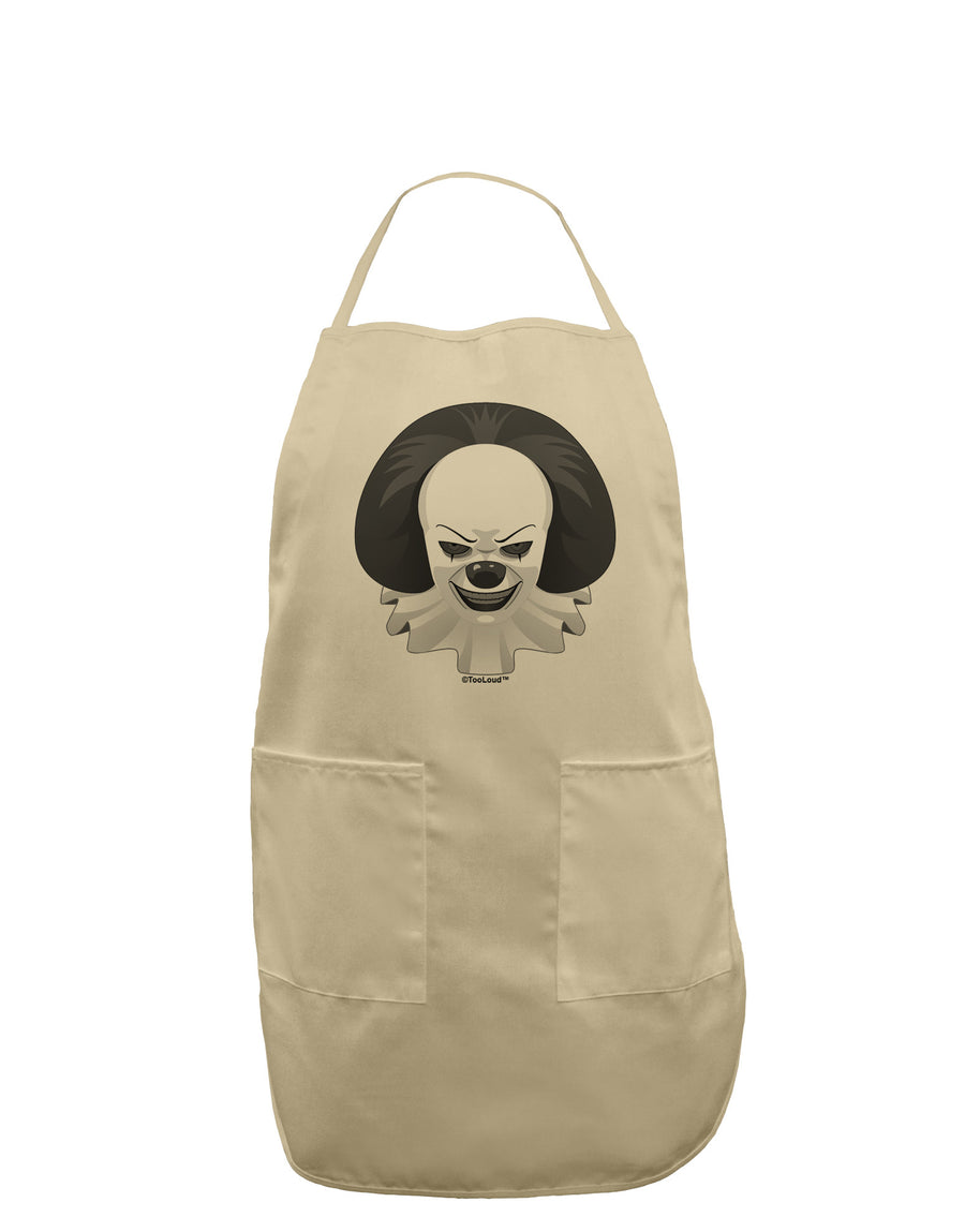 Scary Clown Grayscale Adult Apron-Bib Apron-TooLoud-White-One-Size-Davson Sales
