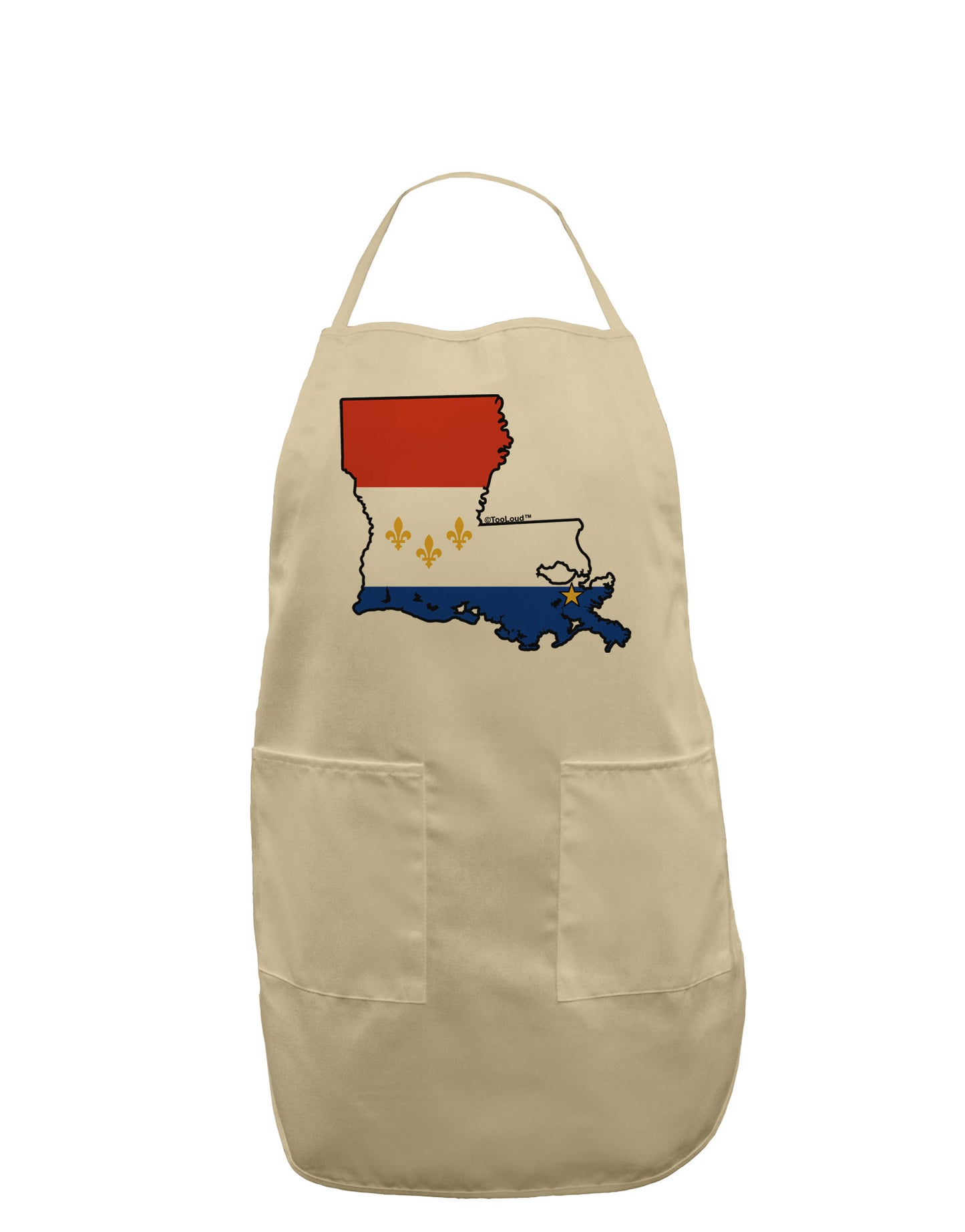 New Orleans Louisiana Flag Adult Apron-Bib Apron-TooLoud-Stone-One-Size-Davson Sales