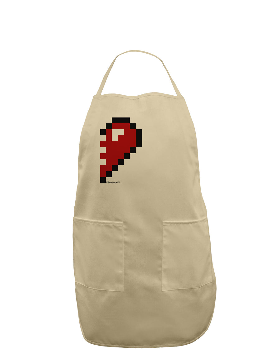 Couples Pixel Heart Design - Right Adult Apron by TooLoud-Bib Apron-TooLoud-White-One-Size-Davson Sales