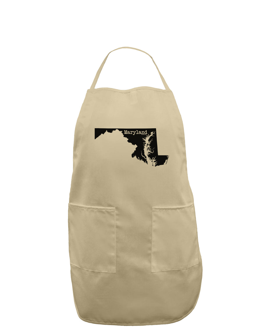 Maryland - United States Shape Adult Apron by TooLoud-Bib Apron-TooLoud-White-One-Size-Davson Sales