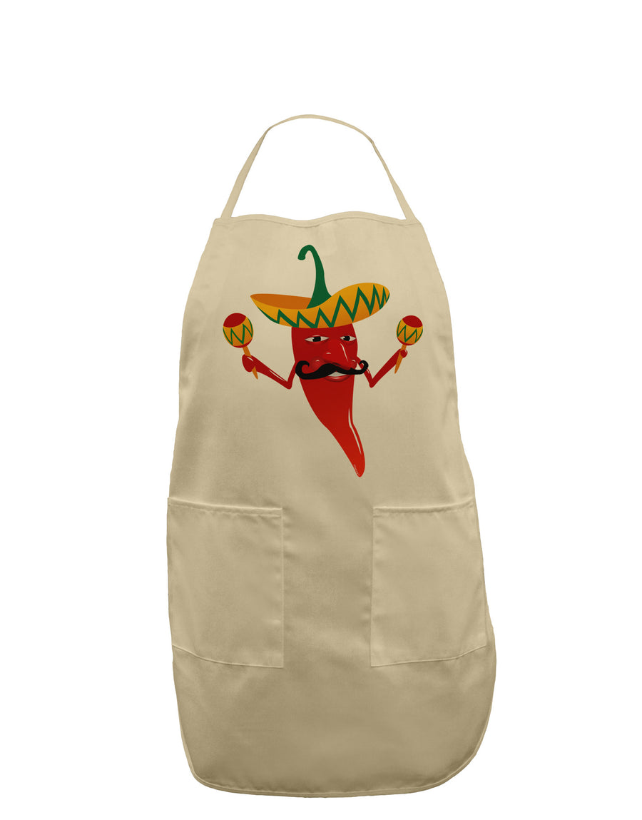 Red Hot Mexican Chili Pepper Adult Apron-Bib Apron-TooLoud-White-One-Size-Davson Sales