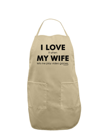 I Love My Wife Videogames Adult Apron-Bib Apron-TooLoud-Stone-One-Size-Davson Sales