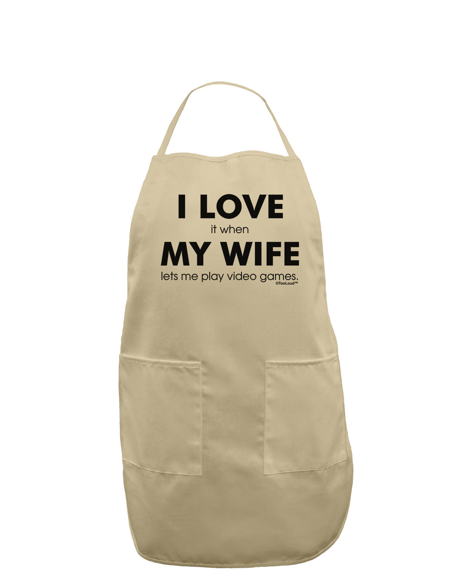 I Love My Wife Videogames Adult Apron-Bib Apron-TooLoud-White-One-Size-Davson Sales