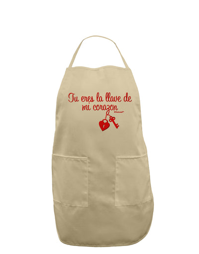 Tu Eres La Llave De Mi Corazon Adult Apron by TooLoud-Bib Apron-TooLoud-Stone-One-Size-Davson Sales