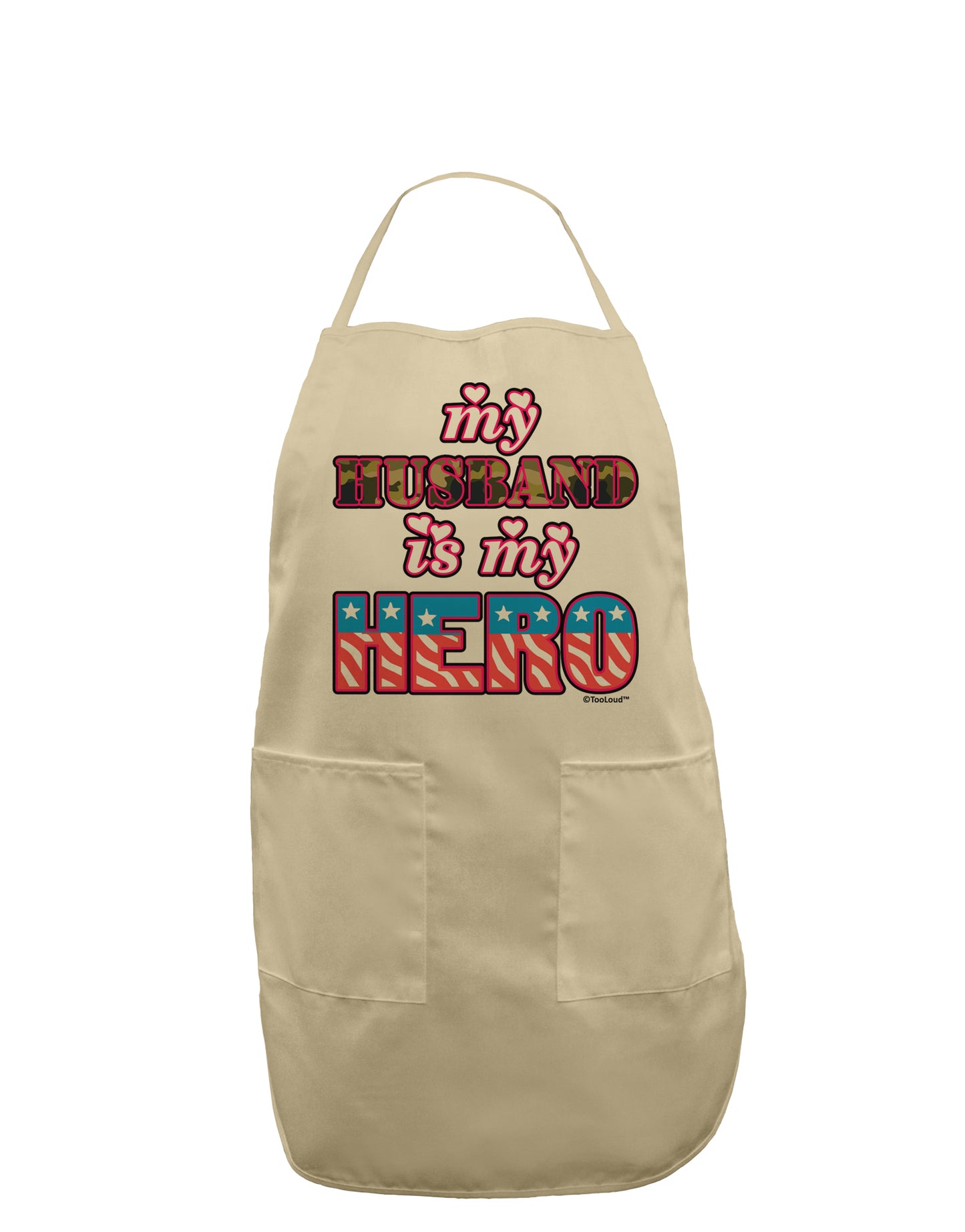 My Husband is My Hero - Armed Forces Adult Apron by TooLoud-Bib Apron-TooLoud-Stone-One-Size-Davson Sales