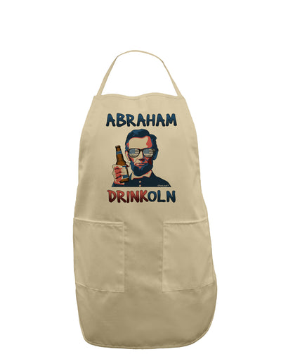 Abraham Drinkoln with Text Adult Apron-Bib Apron-TooLoud-Stone-One-Size-Davson Sales