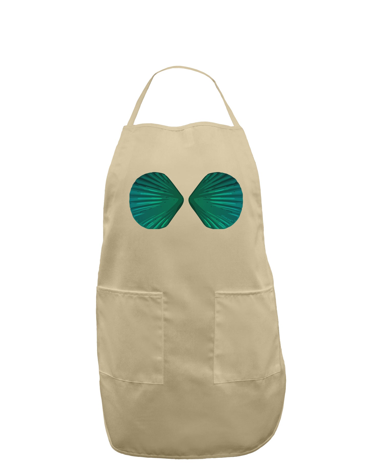 Mermaid Shell Bra Blue Adult Apron by TooLoud-Bib Apron-TooLoud-Stone-One-Size-Davson Sales