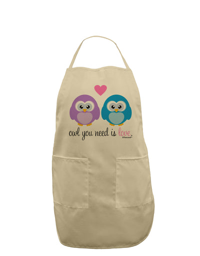 Owl You Need Is Love Adult Apron by TooLoud-Bib Apron-TooLoud-Stone-One-Size-Davson Sales