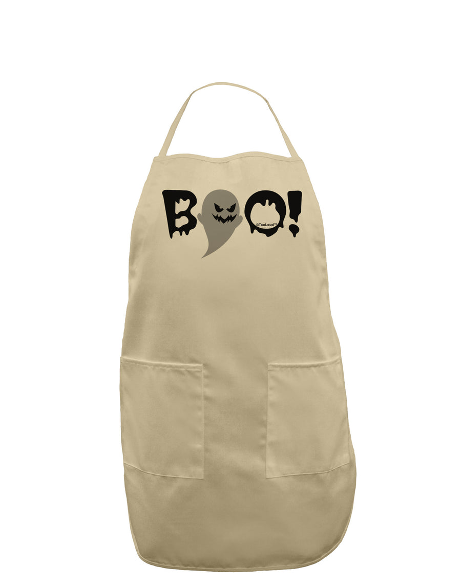 Scary Boo Text Adult Apron-Bib Apron-TooLoud-White-One-Size-Davson Sales