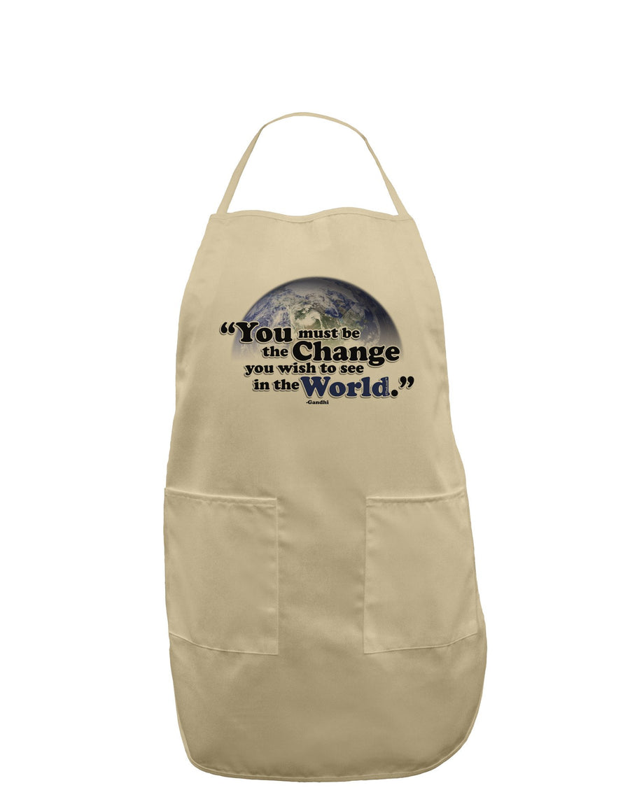 Change In The World Gandhi Adult Apron-Bib Apron-TooLoud-Stone-One-Size-Davson Sales