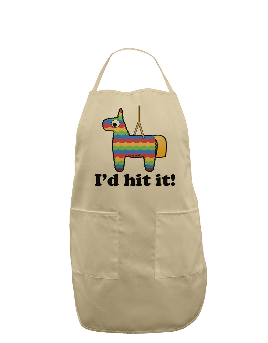 I'd Hit it - Funny Pinata Design Adult Apron-Bib Apron-TooLoud-White-One-Size-Davson Sales