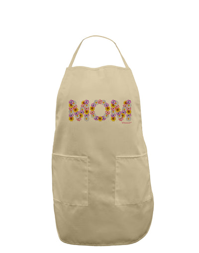 Mom Flowers Design Adult Apron by TooLoud-Bib Apron-TooLoud-Stone-One-Size-Davson Sales