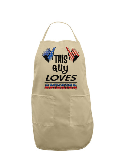 This Guy Loves America Adult Apron-Bib Apron-TooLoud-Stone-One-Size-Davson Sales