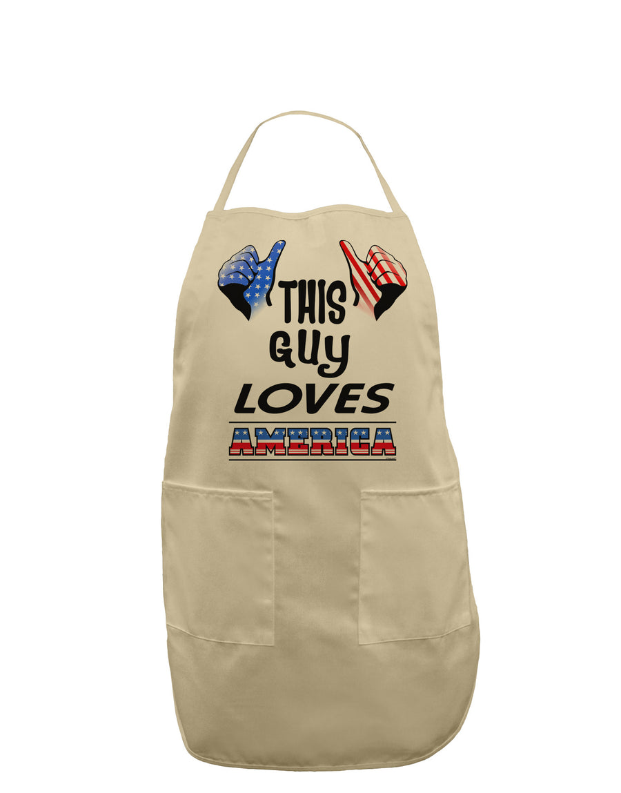 This Guy Loves America Adult Apron-Bib Apron-TooLoud-White-One-Size-Davson Sales