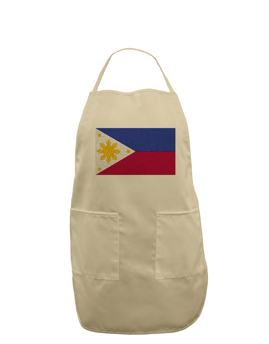 TooLoud Distressed Philippines Flag Adult Apron-Bib Apron-TooLoud-White-One-Size-Davson Sales