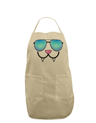 Kyu-T Face - Fangs Cool Sunglasses Adult Apron-Bib Apron-TooLoud-Stone-One-Size-Davson Sales