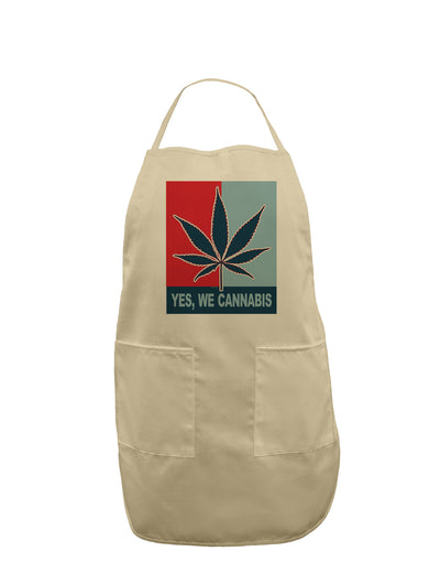 Yes We Cannabis - Marijuana Leaf Adult Apron-Bib Apron-TooLoud-Stone-One-Size-Davson Sales