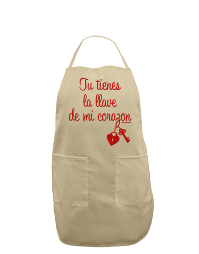 Tu Tienes La Llave De Mi Corazon Adult Apron by TooLoud-Bib Apron-TooLoud-Stone-One-Size-Davson Sales