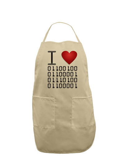 I Heart Binary Data Adult Apron-Bib Apron-TooLoud-Stone-One-Size-Davson Sales