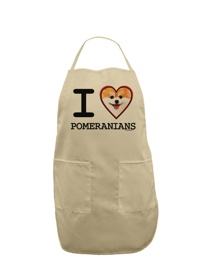 I Love Heart Pomeranians Adult Apron-Bib Apron-TooLoud-Stone-One-Size-Davson Sales