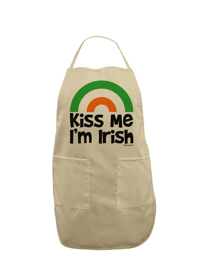 Irish Flag Rainbow - Kiss Me I'm Irish Adult Apron by TooLoud-Bib Apron-TooLoud-Stone-One-Size-Davson Sales