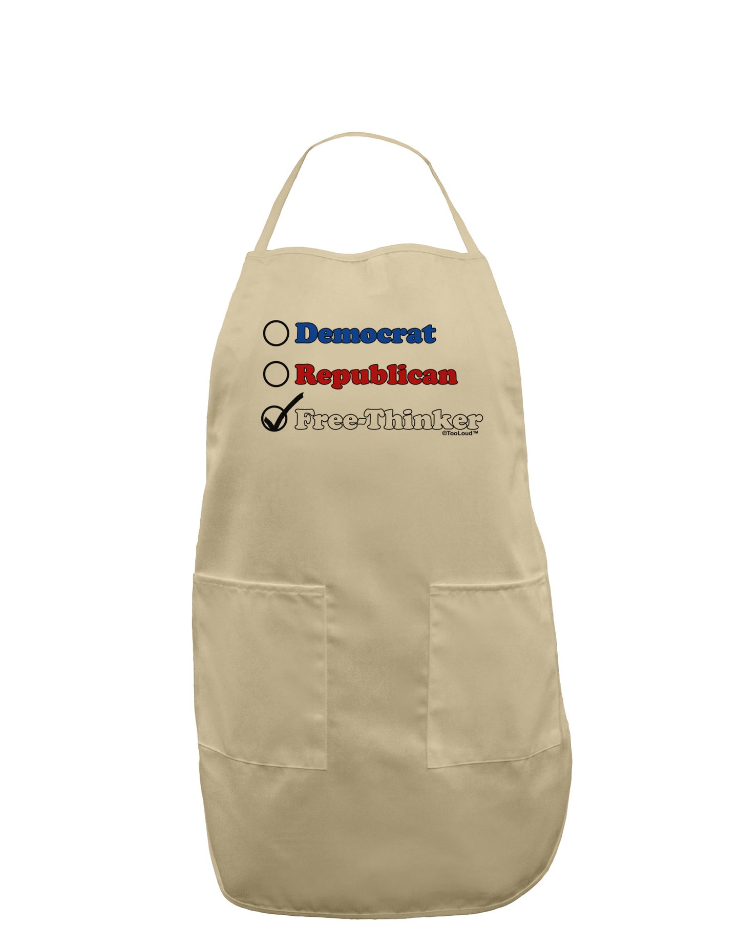 Free Thinker Checklist Adult Apron-Bib Apron-TooLoud-Stone-One-Size-Davson Sales