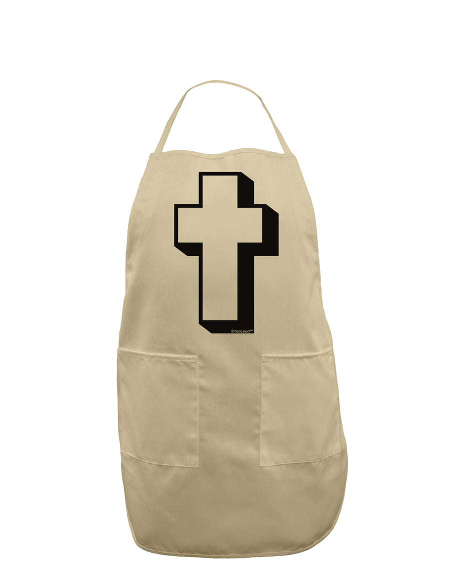 Simple Cross Design Black Adult Apron by TooLoud-Bib Apron-TooLoud-White-One-Size-Davson Sales