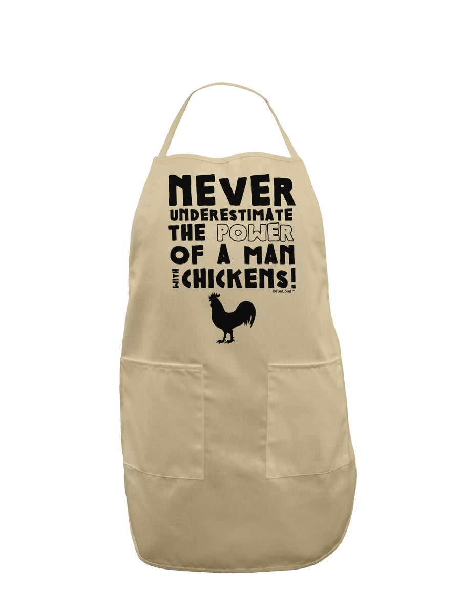 A Man With Chickens Adult Apron-Bib Apron-TooLoud-White-One-Size-Davson Sales