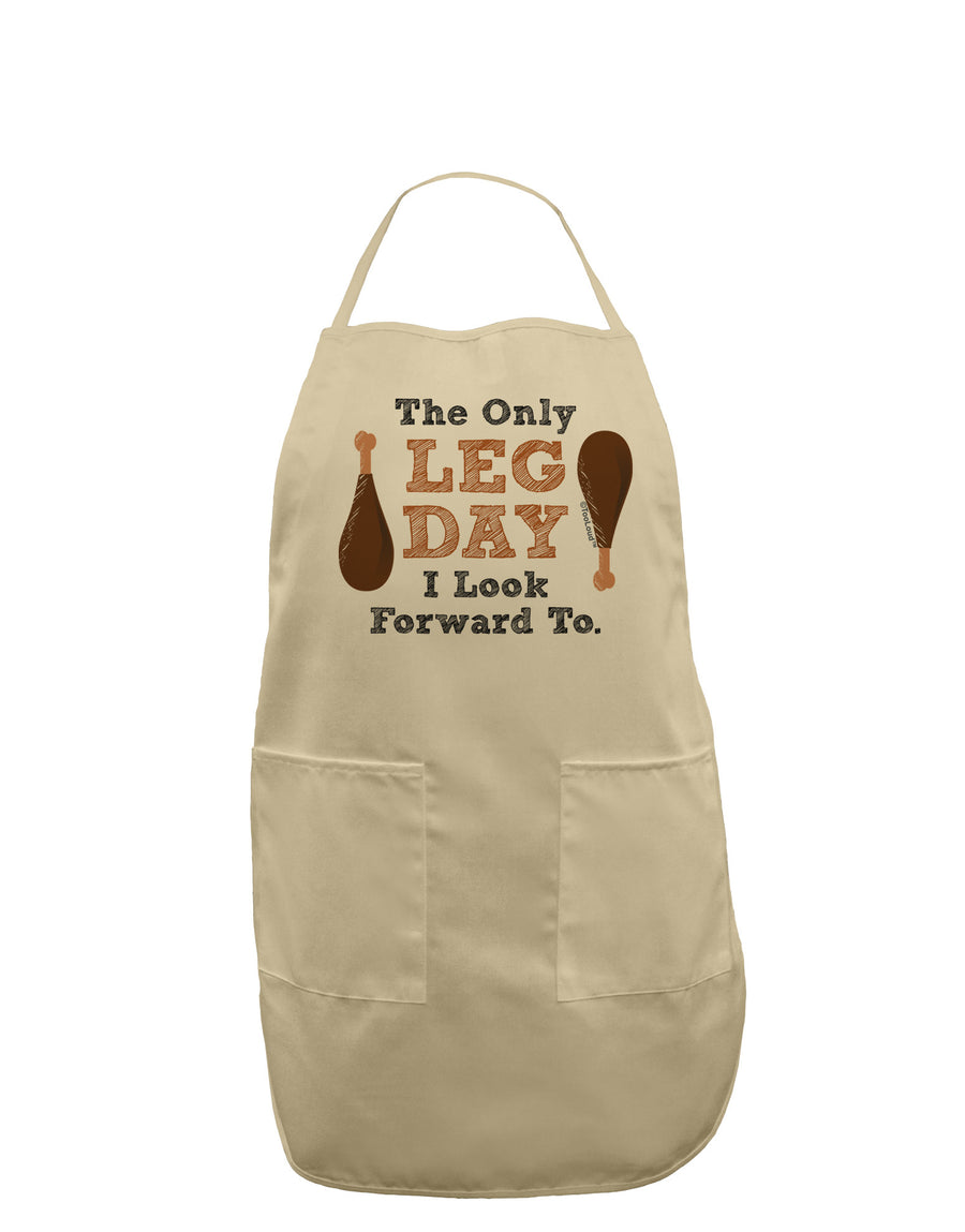 Leg Day - Turkey Leg Adult Apron-Bib Apron-TooLoud-White-One-Size-Davson Sales