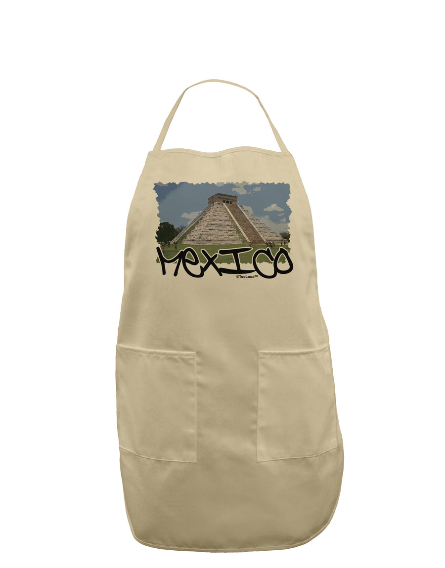 Mexico - Mayan Temple Cut-out Adult Apron-Bib Apron-TooLoud-White-One-Size-Davson Sales