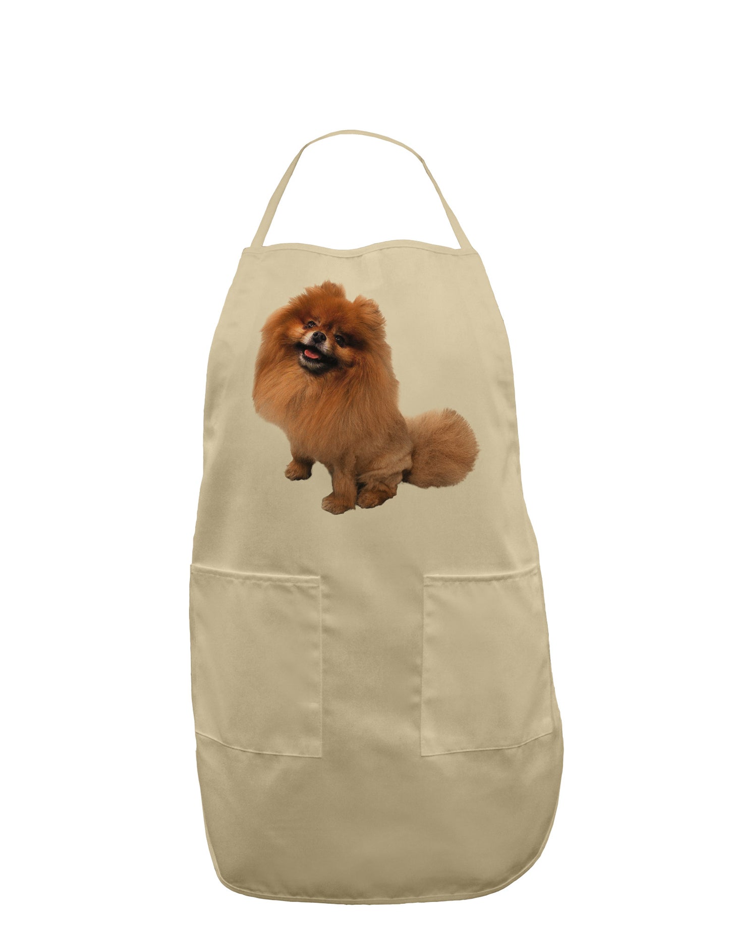 Pomeranian Sitting All Cute-Like Adult Apron-Bib Apron-TooLoud-Stone-One-Size-Davson Sales