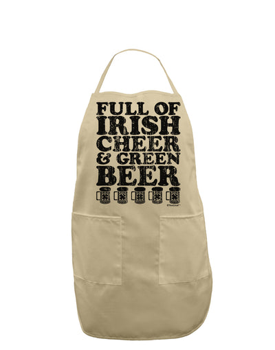 Full of Irish Cheer and Green Beer Adult Apron by TooLoud-Bib Apron-TooLoud-Stone-One-Size-Davson Sales