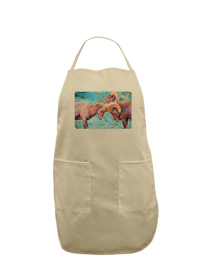 CO Bighorn Head Butt Watercolor Adult Apron-Bib Apron-TooLoud-Stone-One-Size-Davson Sales