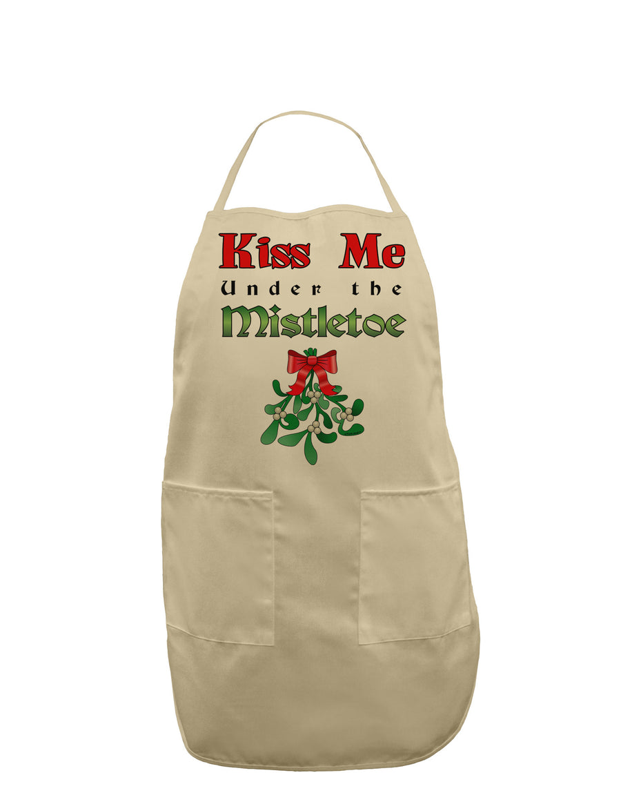 Kiss Me Under the Mistletoe Christmas Adult Apron-Bib Apron-TooLoud-White-One-Size-Davson Sales