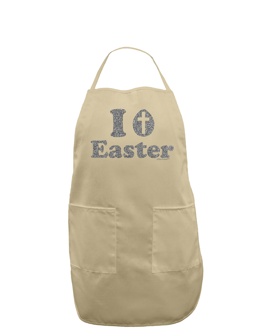 I Egg Cross Easter - Silver Glitter Adult Apron by TooLoud-Bib Apron-TooLoud-White-One-Size-Davson Sales