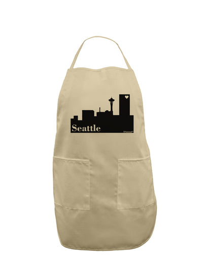 Seattle Skyline with Space Needle Adult Apron by TooLoud-Bib Apron-TooLoud-Stone-One-Size-Davson Sales