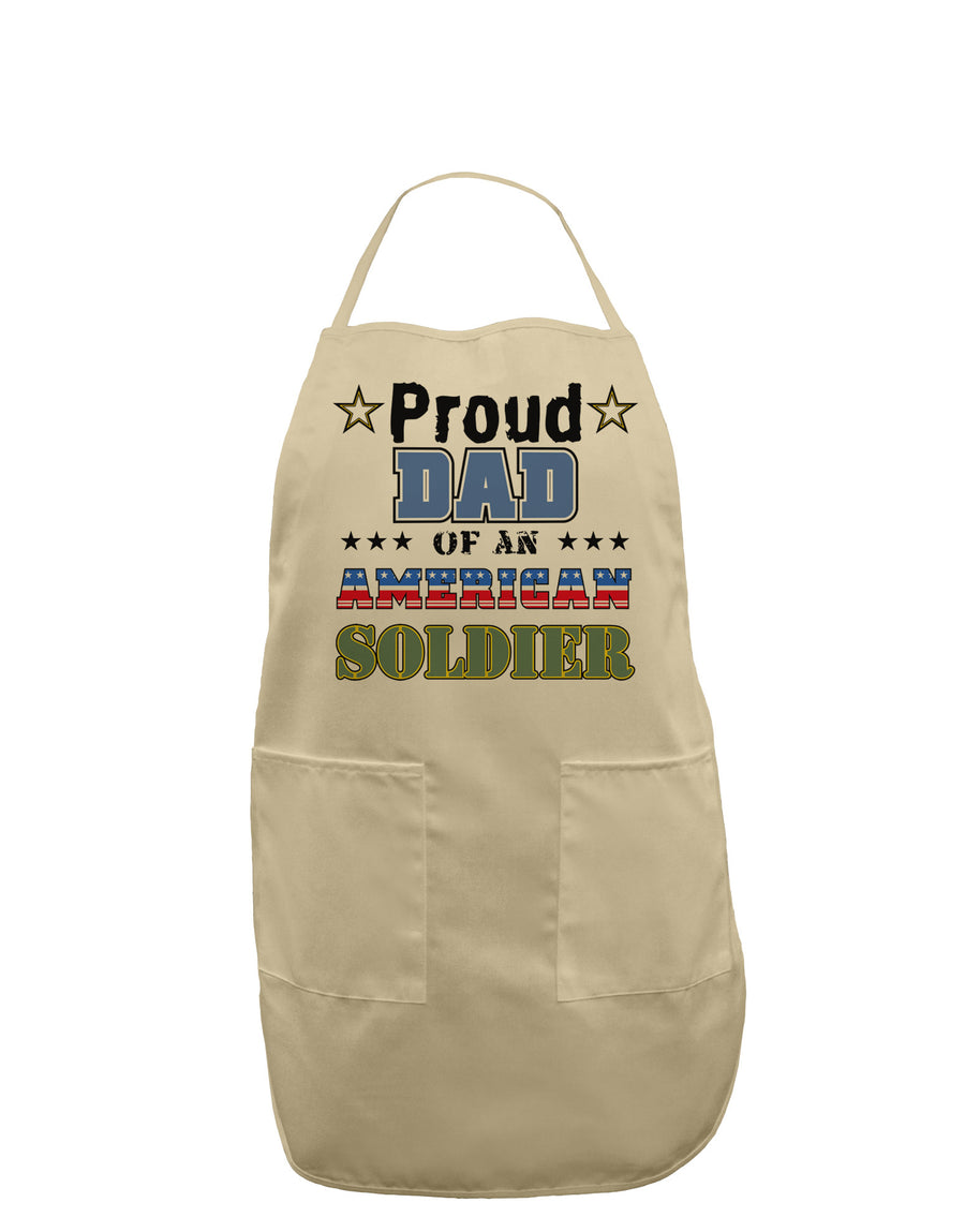 Proud Dad of an American Soldier Adult Apron-Bib Apron-TooLoud-White-One-Size-Davson Sales