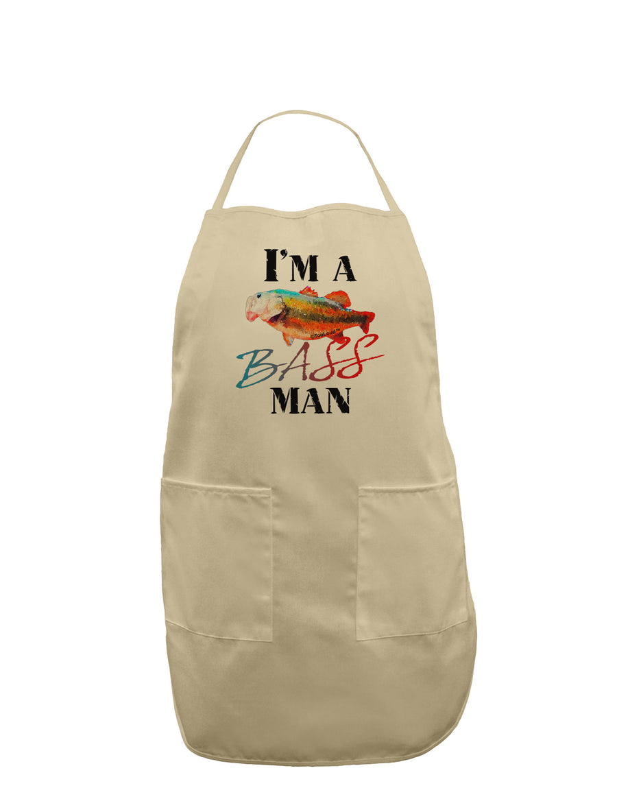 I'm A Bass Man Watercolor Adult Apron-Bib Apron-TooLoud-White-One-Size-Davson Sales