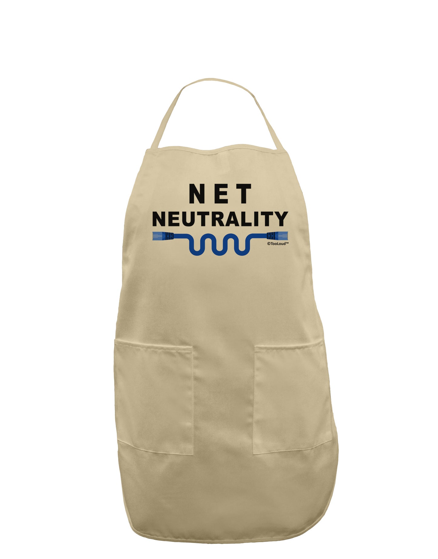 Net Neutrality Adult Apron-Bib Apron-TooLoud-Stone-One-Size-Davson Sales