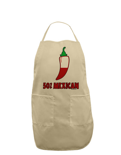 Fifty Percent Mexican Adult Apron-Bib Apron-TooLoud-Stone-One-Size-Davson Sales