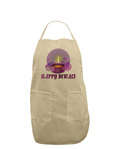 Happy Diwali Purple Candle Adult Apron by TooLoud-Bib Apron-TooLoud-Stone-One-Size-Davson Sales