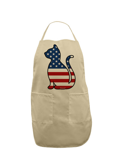 Patriotic Cat Design Adult Apron by TooLoud-Bib Apron-TooLoud-Stone-One-Size-Davson Sales