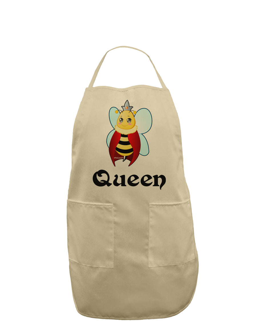 Queen Bee Text 2 Adult Apron-Bib Apron-TooLoud-White-One-Size-Davson Sales