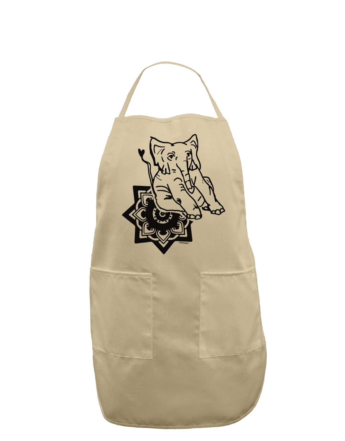 TooLoud Mandala Baby Elephant Adult Apron-Bib Apron-TooLoud-Stone-One-Size-Davson Sales