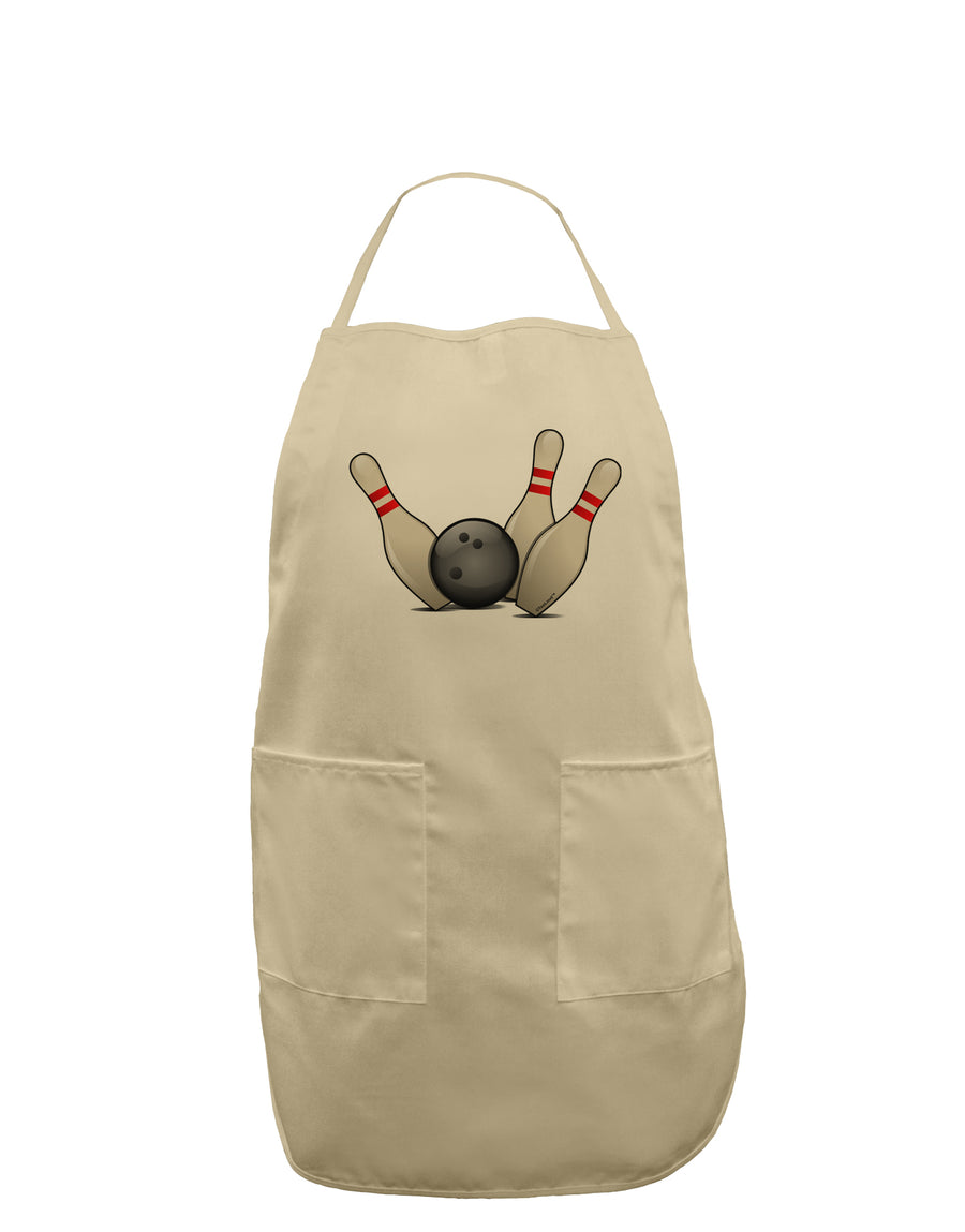 Bowling Ball with Pins Adult Apron-Bib Apron-TooLoud-White-One-Size-Davson Sales