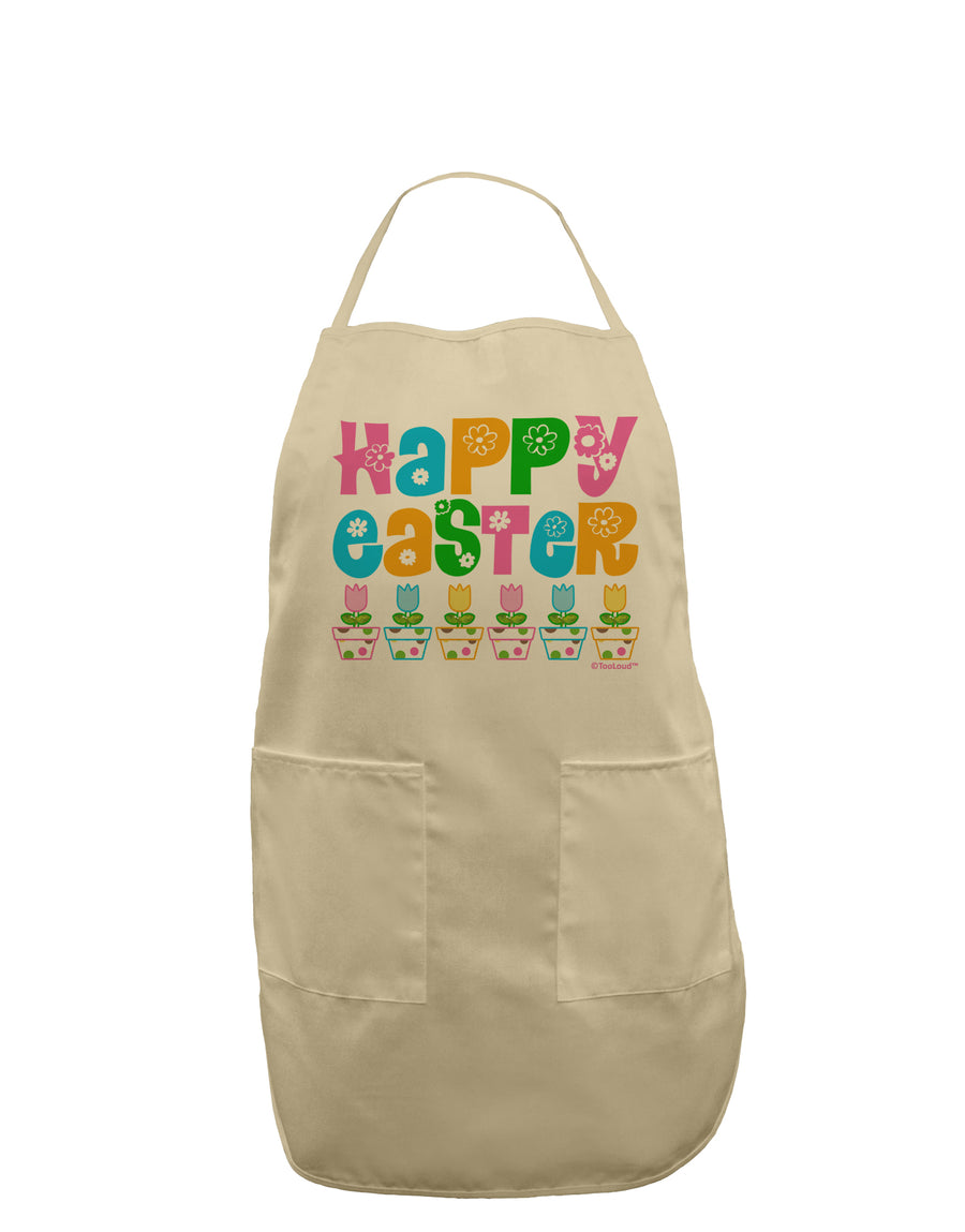 Happy Easter - Tulips Adult Apron by TooLoud
