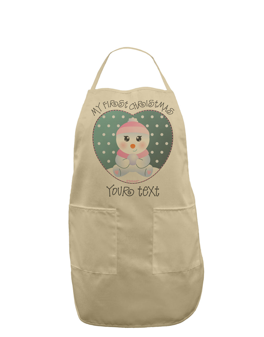 Personalized My First Christmas Snowbaby Girl Adult Apron-Bib Apron-TooLoud-White-One-Size-Davson Sales