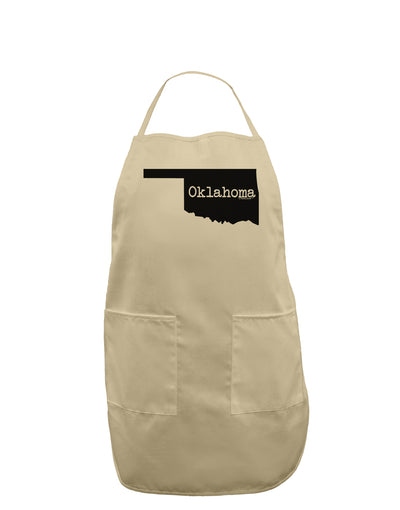 Oklahoma - United States Shape Adult Apron by TooLoud-Bib Apron-TooLoud-Stone-One-Size-Davson Sales