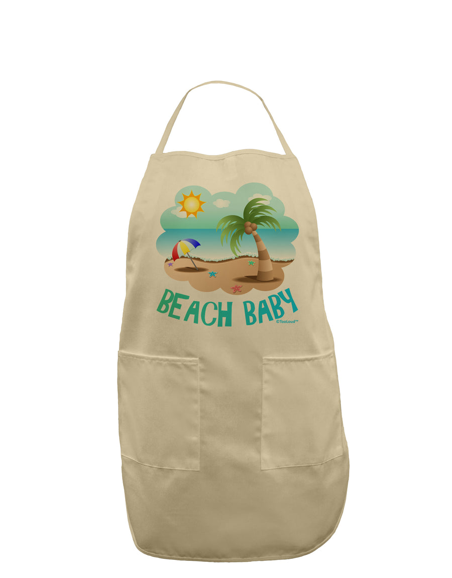 Fun Summer Beach Scene - Beach Baby Adult Apron by TooLoud-Bib Apron-TooLoud-White-One-Size-Davson Sales